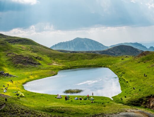 Drakolimni glacial lake on Mount Smolikas, Epirus, Greece